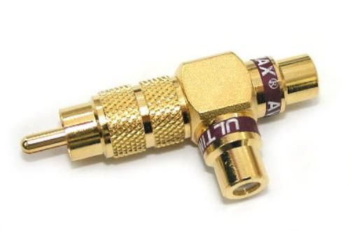 RCA Plug To Double Jack T-Type Red Gold